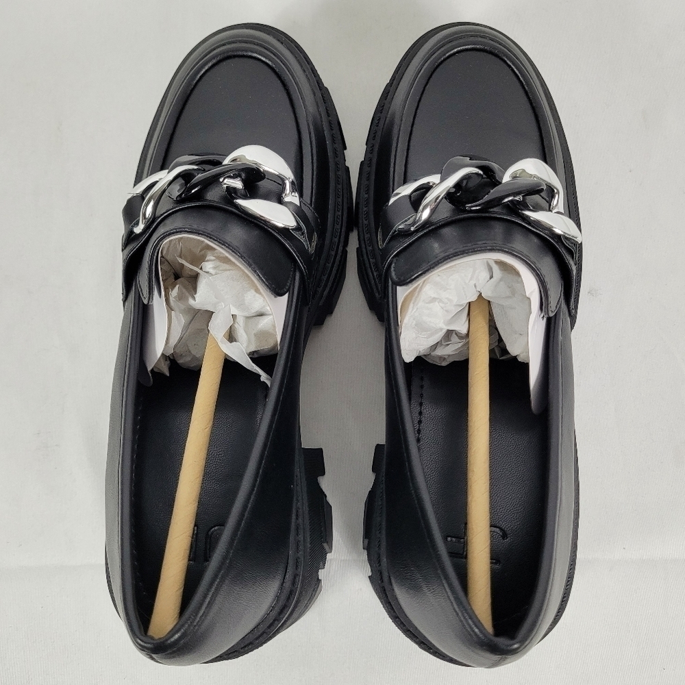 NIB JustFab Drew Lug Sole Loafers Black Size 8 MSRP $65 - Picture 5 of 9